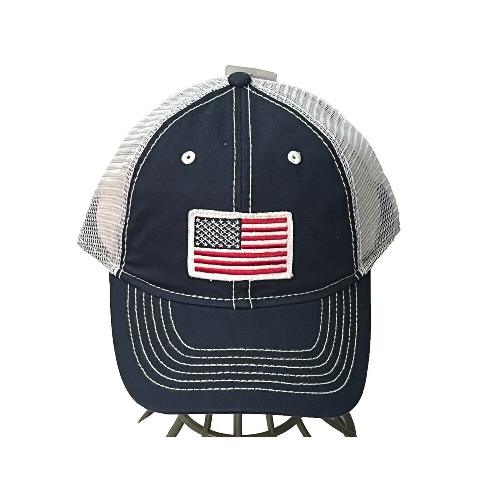 American Flag Mesh Back Baseball Hat USA Cap One Size Adjustable StrapBack